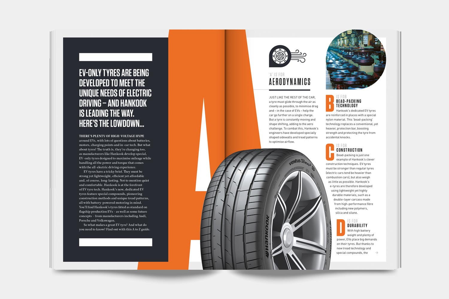 a spread from bbc top gear magazine featuring Hankook tyres